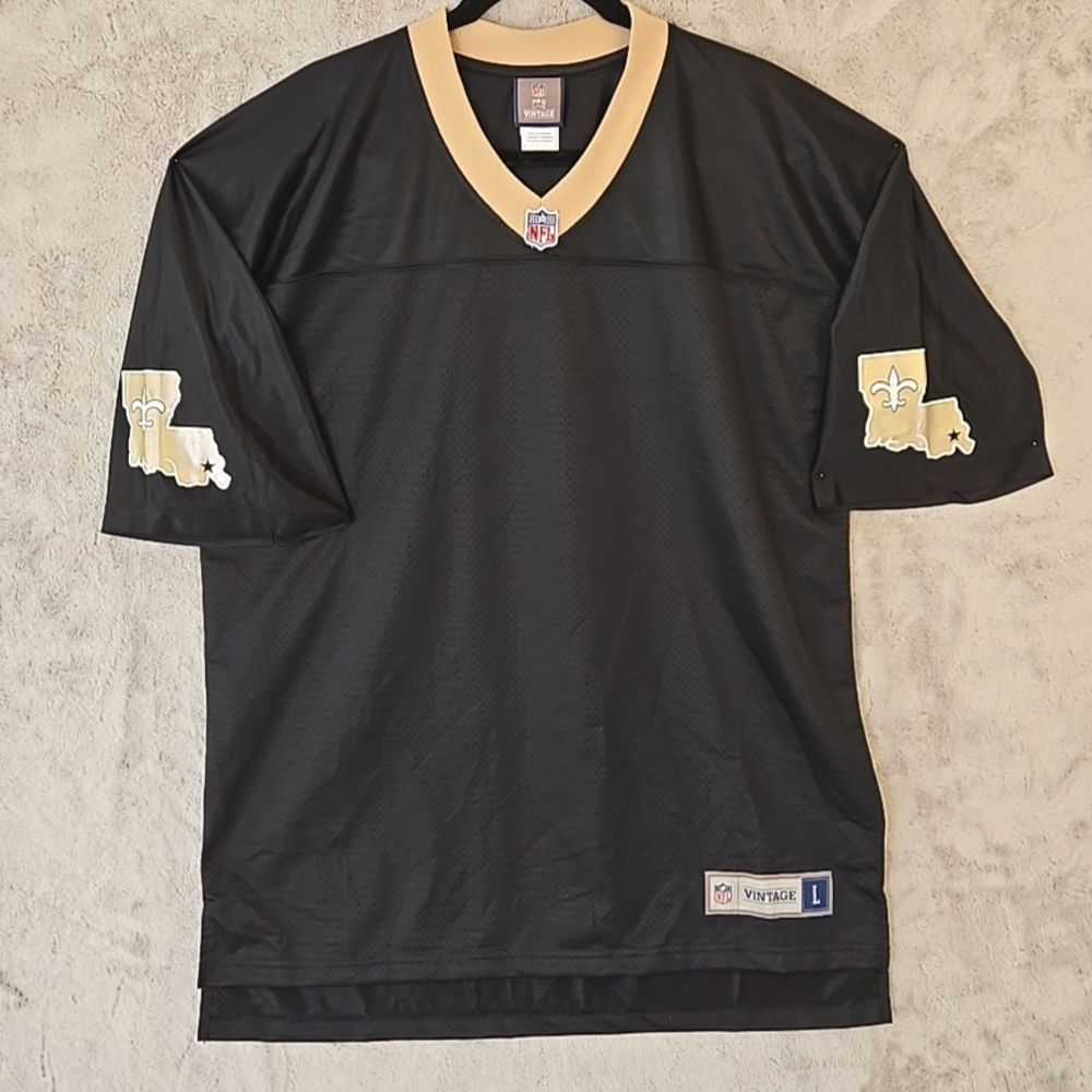 New Orleans Saints NFL Vintage Proline Jersey Black Blank Men's Large